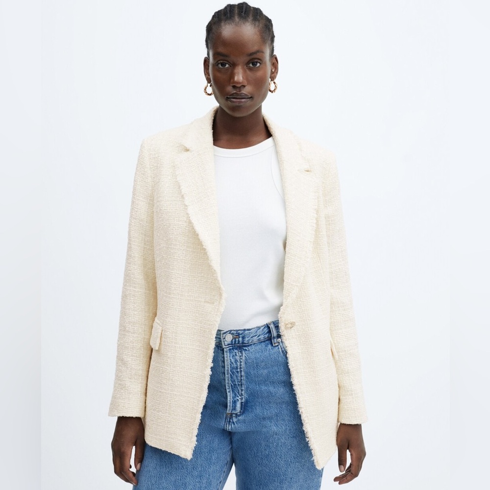 Mango Cream Tweed Jacket